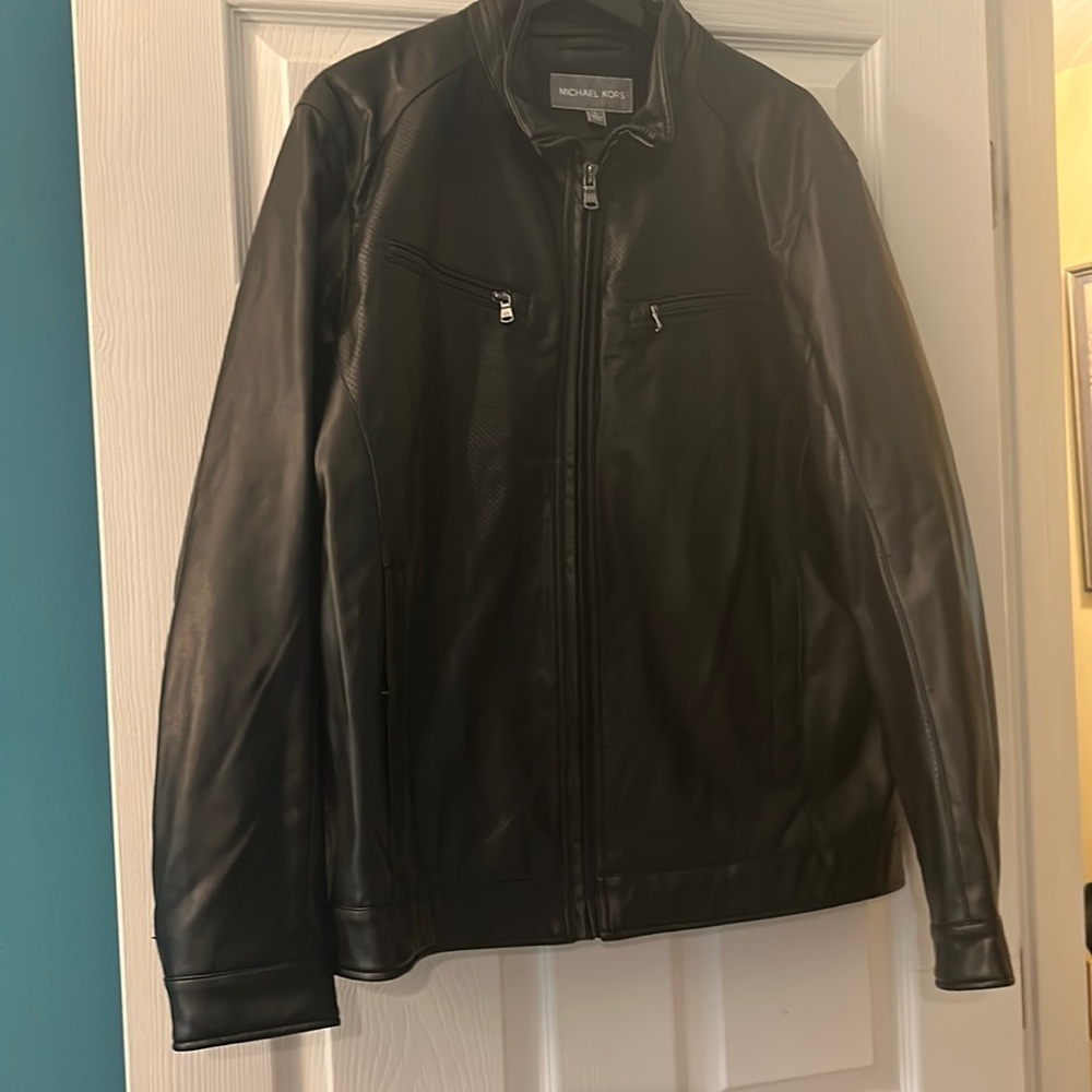 Men's Perforated Faux Leather Hipster Jacket